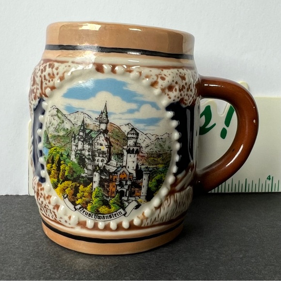 Mini Beer Stein Souvenir from Neuschwanstein Castle Bavaria Germany, Vintage - Picture 8 of 9